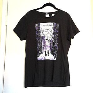 Marvel Studio 2021 Comics Hawkeye Graphic T Shirt Black Short Sleeve EUC Sz L